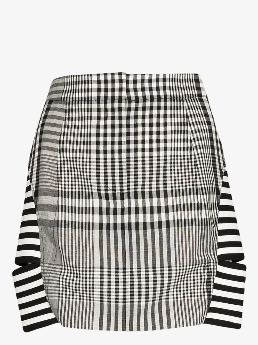 BURBERRY STRIPE CHECK WOOL MINI SKIRT,456450115045246