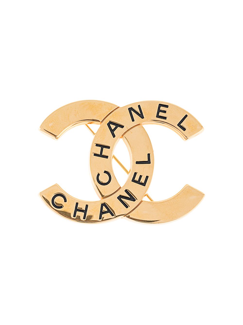 фото Chanel pre-owned брошь 1998-го года с логотипом cc