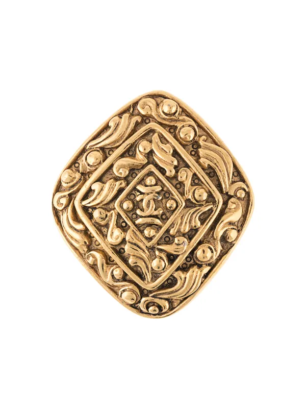 chanel shield brooch