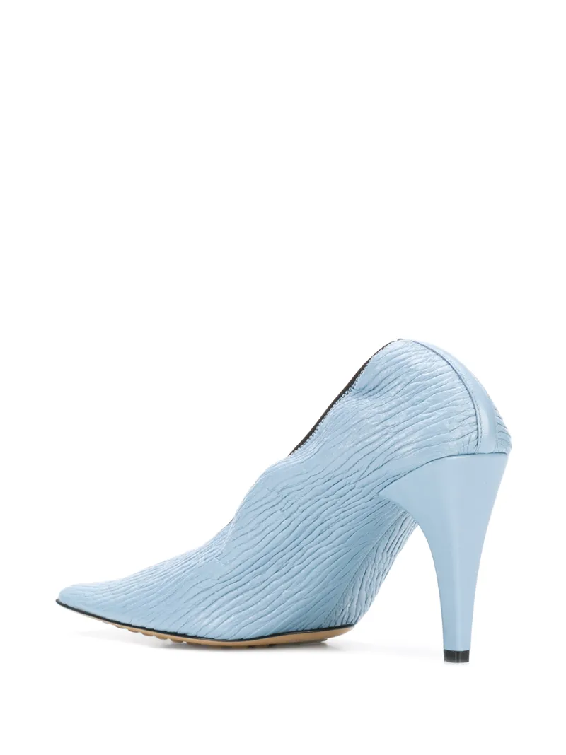 BOTTEGA VENETA TEXTURED SQUARE-TOE PUMPS