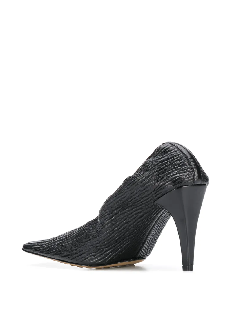 BOTTEGA VENETA TEXTURED SQUARE-TOE PUMPS