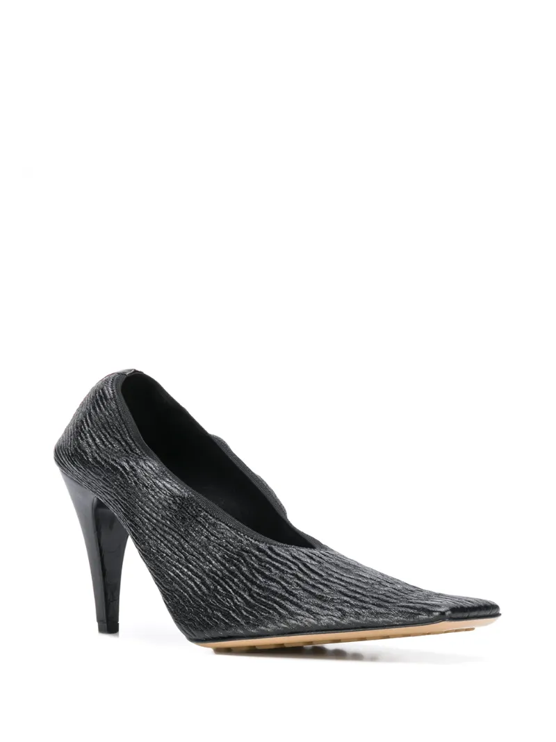 BOTTEGA VENETA TEXTURED SQUARE-TOE PUMPS