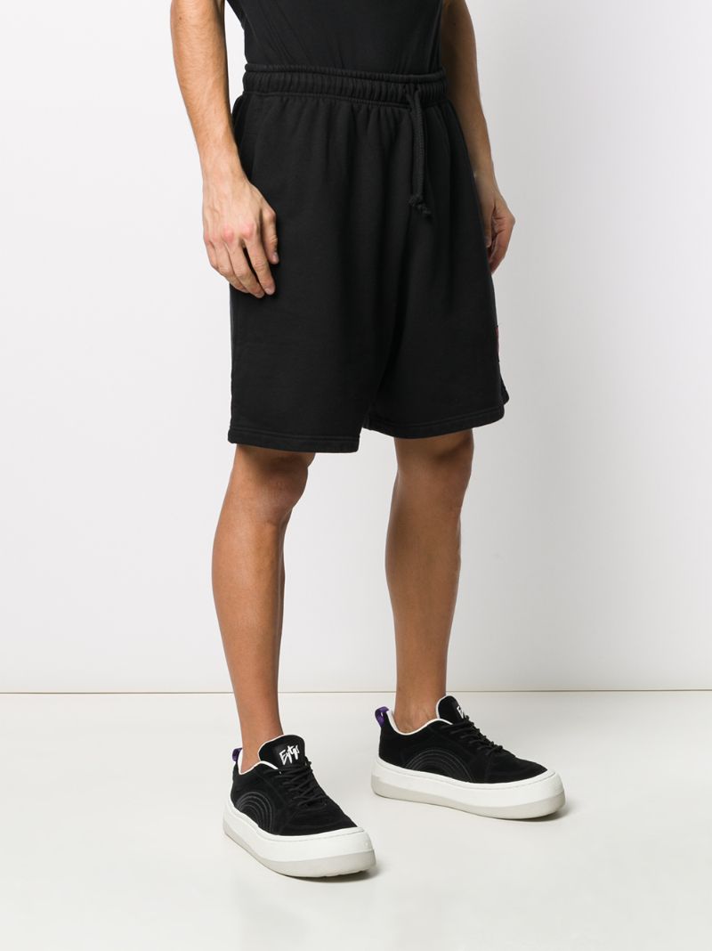 Shop 424 Logo Patch Shorts In Black