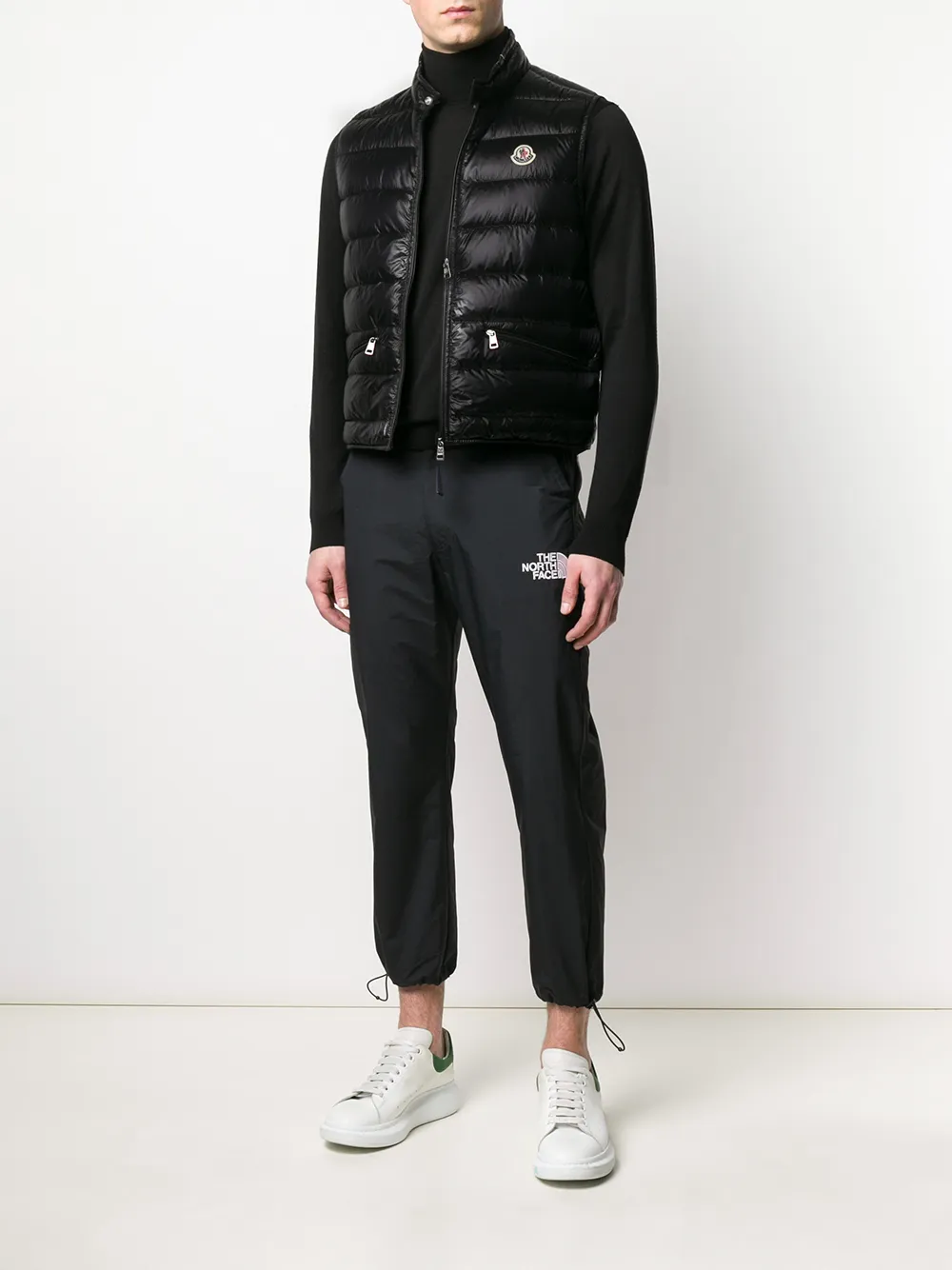 Shop Moncler Quilted Logo Gilet In Black