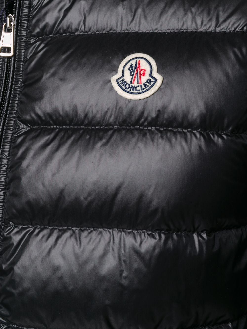 Shop Moncler Quilted Logo Gilet In Black