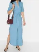Image 2 of USISI SISTER belted linen-blend maxi dress