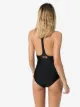 Y-3 halterneck zip-up swimsuit