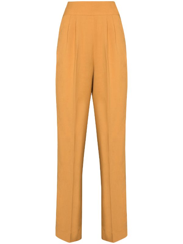 high waisted slim leg trousers