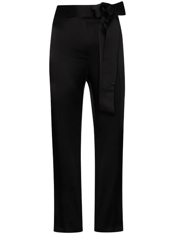 tie waist cropped trousers