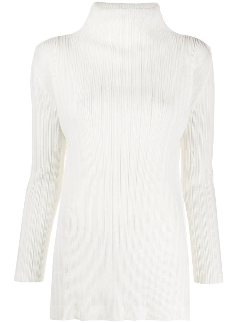 Issey Miyake Micro Pleated Top In White