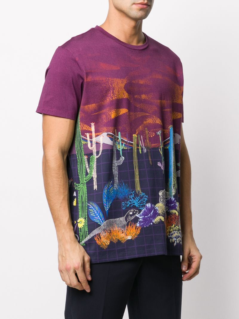 Shop Etro All-over Print T-shirt In Purple