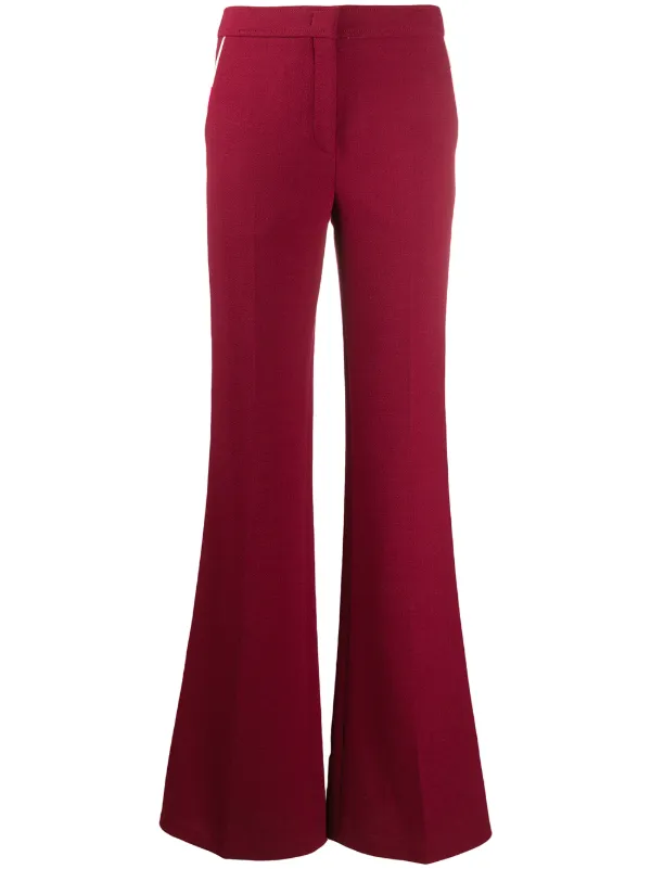 red flared trousers