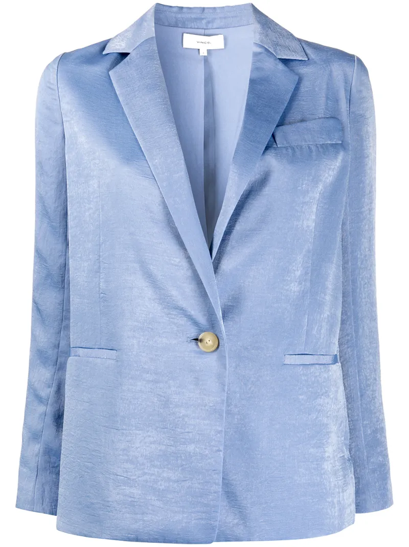Vince Drapey One-button Blazer In Blue