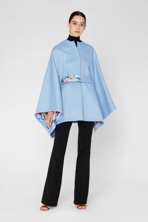 belted cape jacket