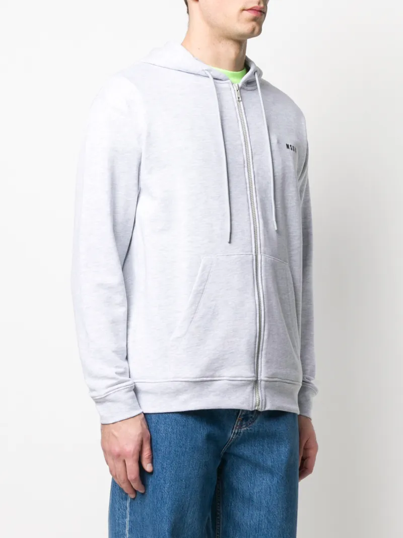 MSGM ZIP-UP COTTON HOODIE