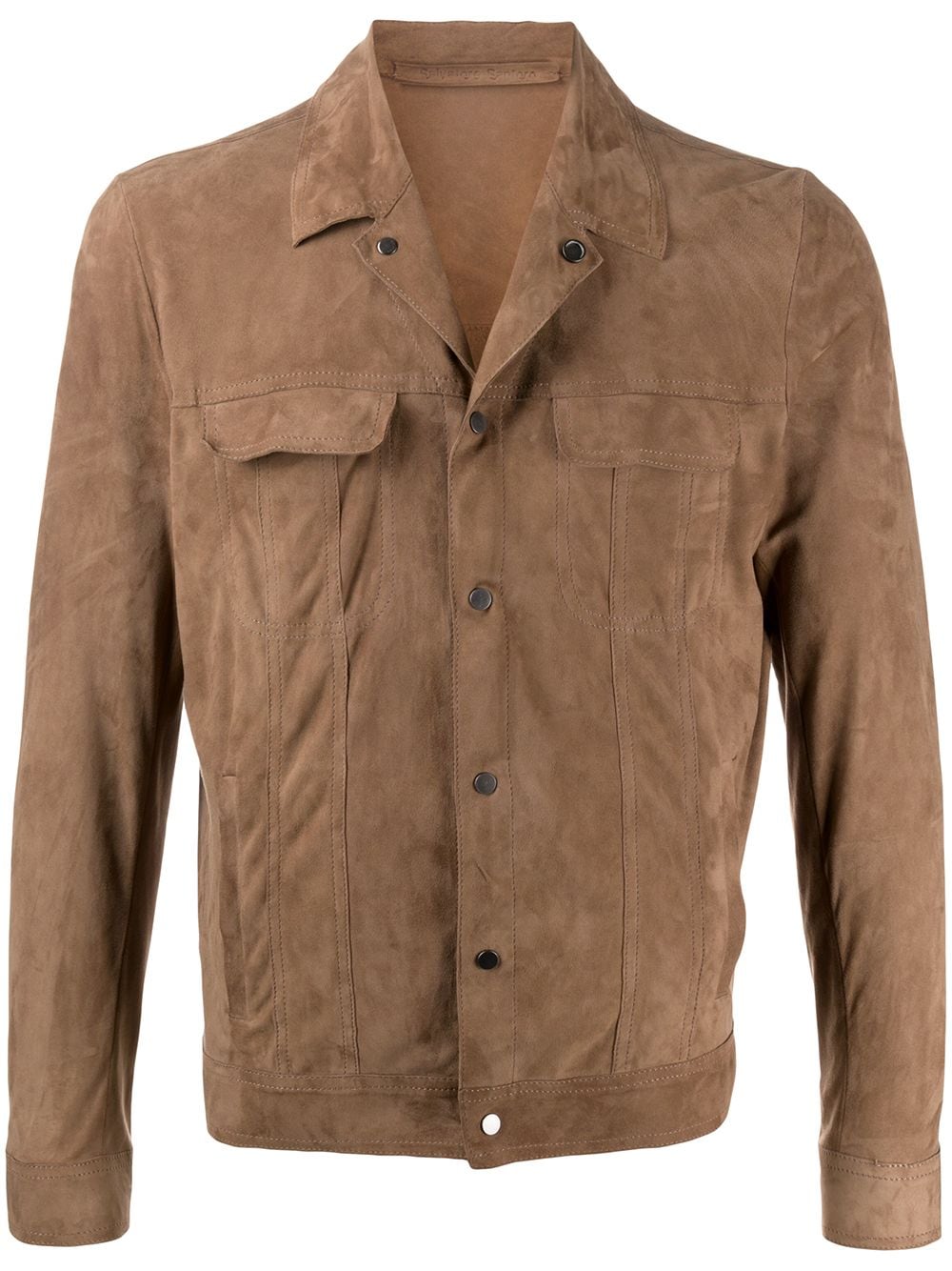 Salvatore Santoro Leather Short Shirt Jacket In Brown