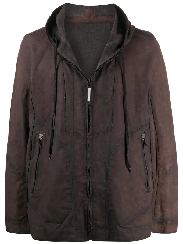 Shop Brown Isaac Sellam Experience Hooded Zip Up Jacket With Express Delivery Farfetch