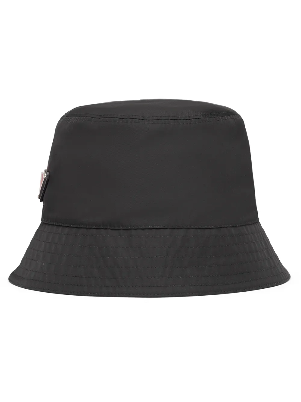 Prada Logo Plaque Bucket Hat In Black