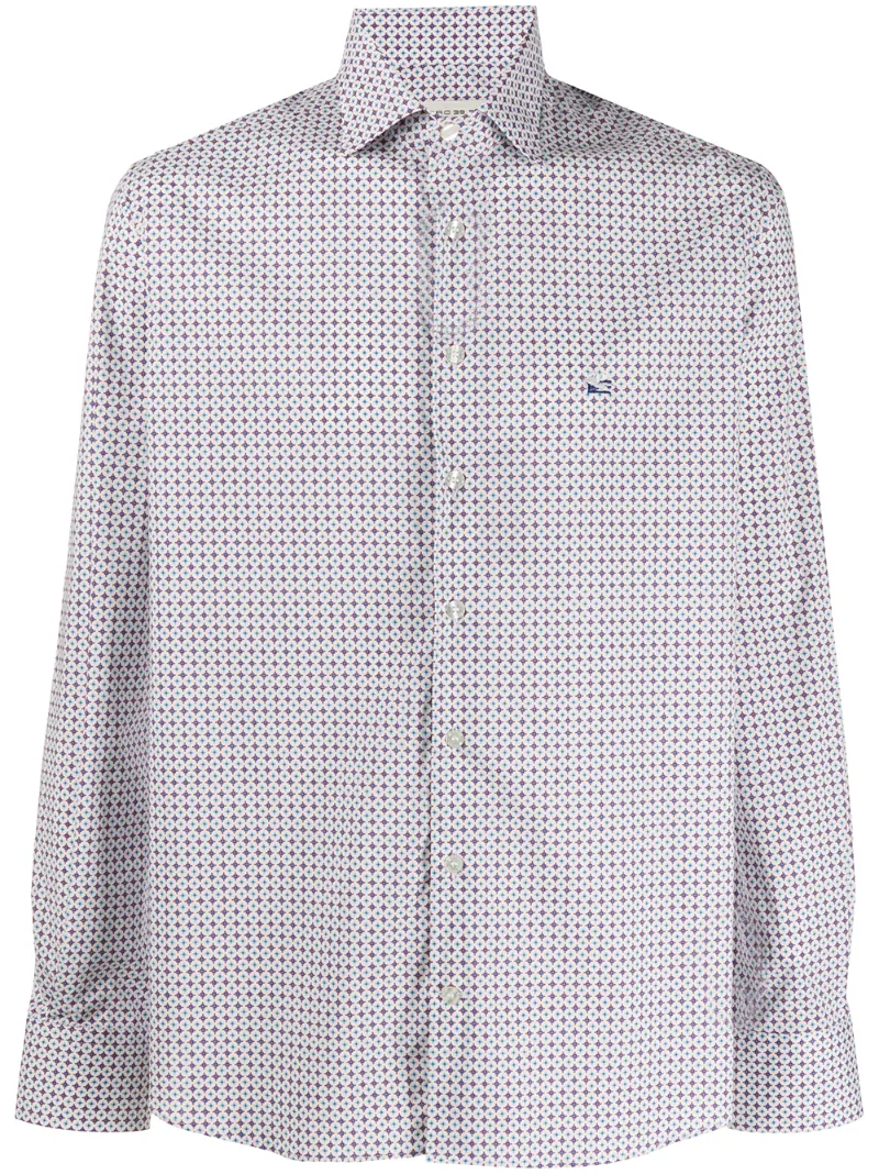 Etro Mosaic-print Shirt In White