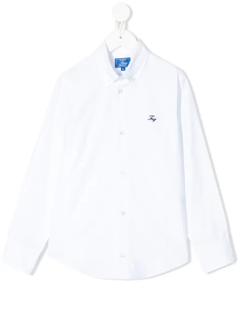 Fay Kids Camisa mangas longas com logo bordado