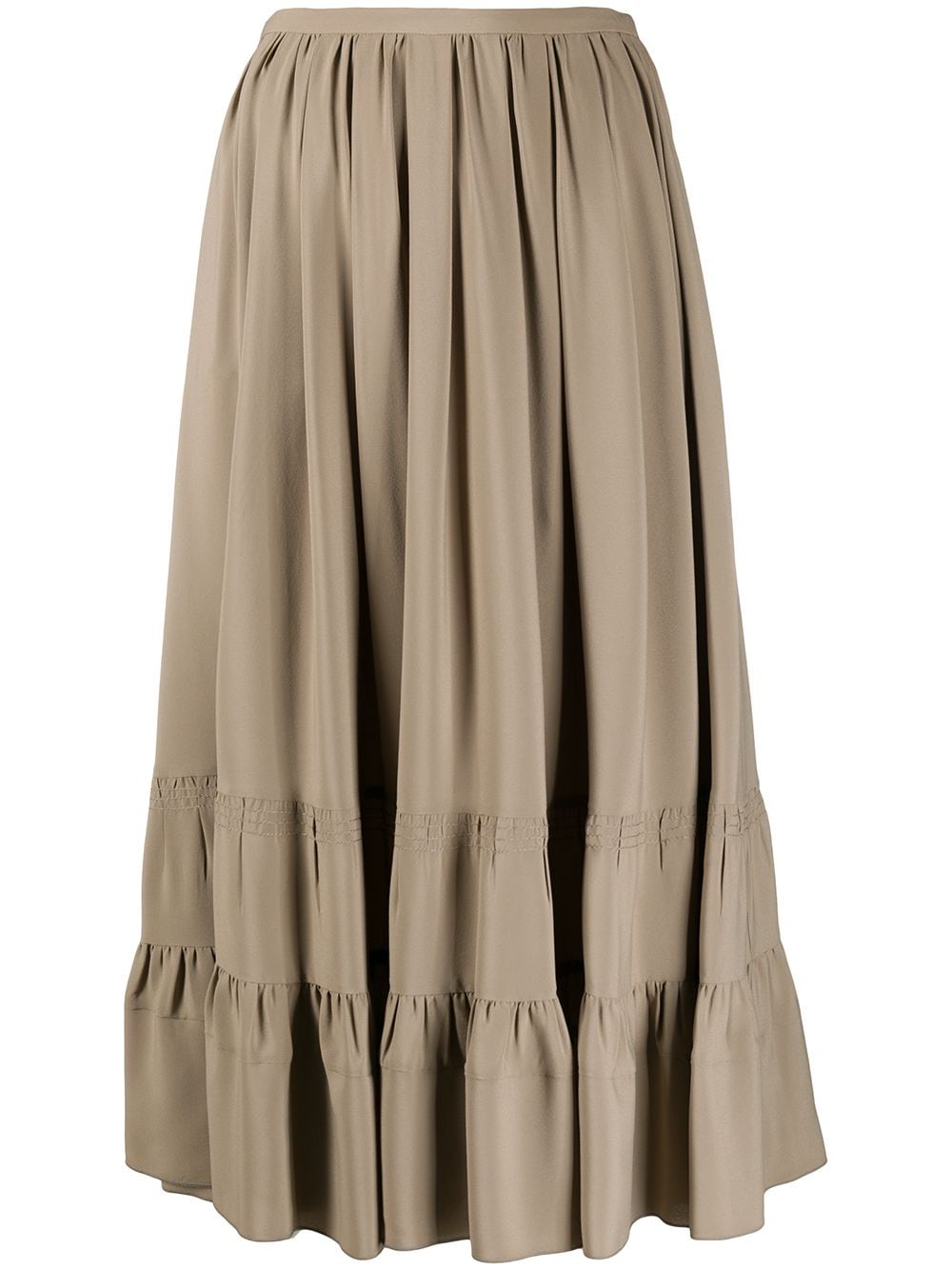 N°21 Tiered Midi Skirt In Grey