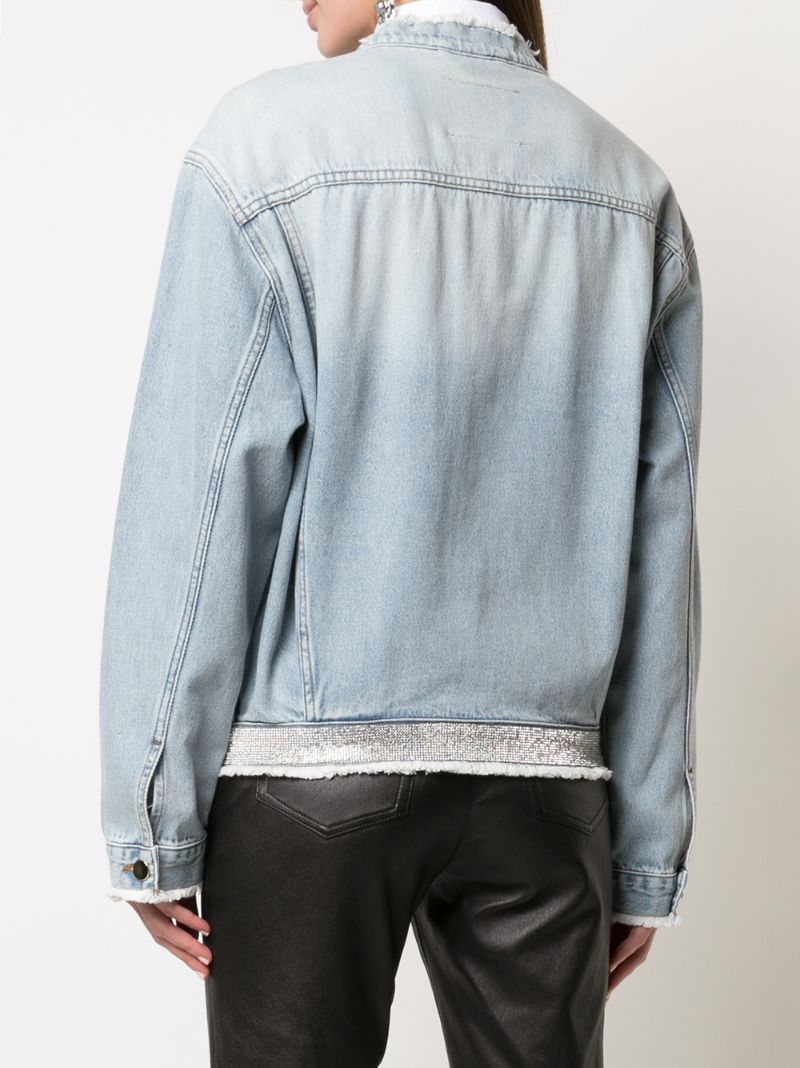 Shop Alexandre Vauthier Denim Short Jacket In Blue