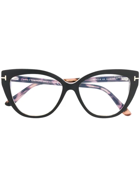 TOM FORD Eyewear tortoiseshell-backed cat-eye glasses
