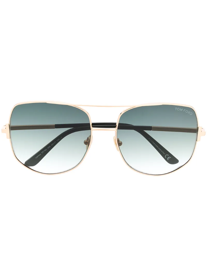 Tom Ford Oversized Aviator Sunglasses In Gold
