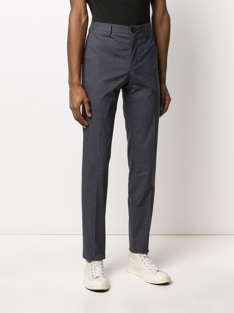 Shop Ps By Paul Smith Skinny Checked Trousers In Blue