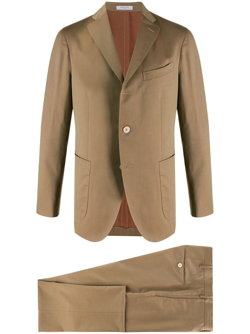 Boglioli Slim-fit Pleat Detail Suit In Neutrals