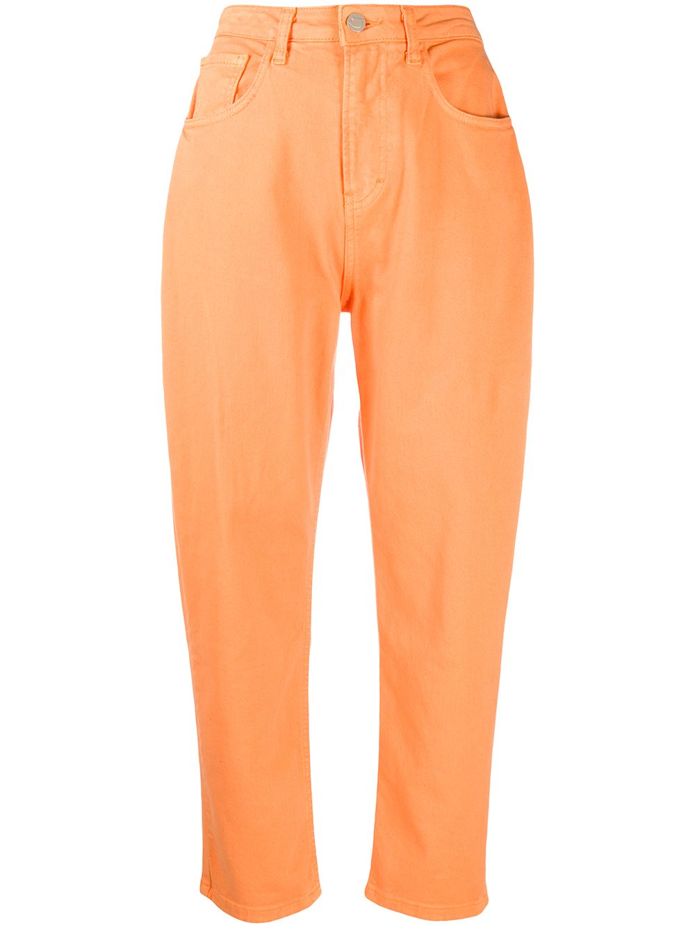 Ireneisgood High-rise Tapered Jeans In Orange