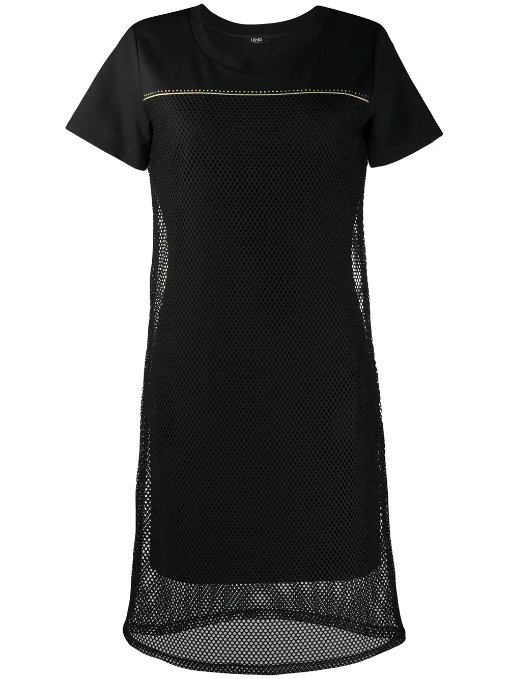 Liu •jo Mesh T-shirt Dress In Black