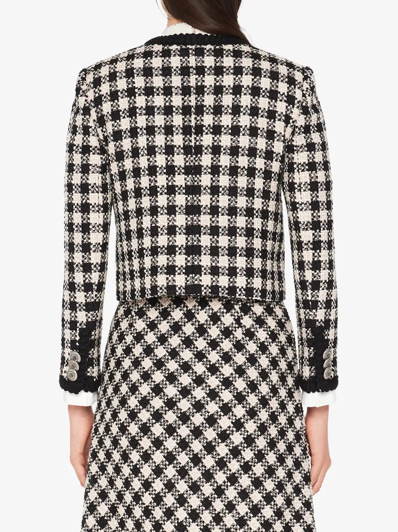 MIU MIU GINGHAM CHECK TWEED JACKET