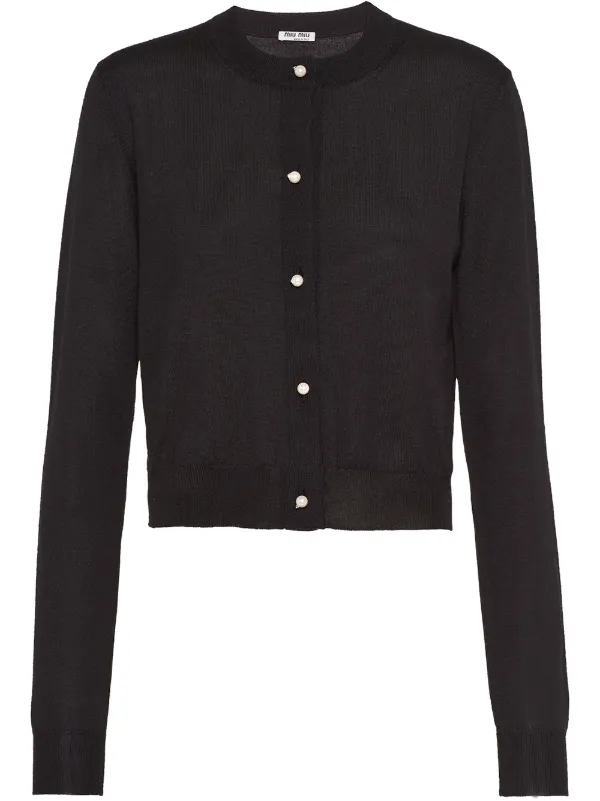 fine knit black cardigan