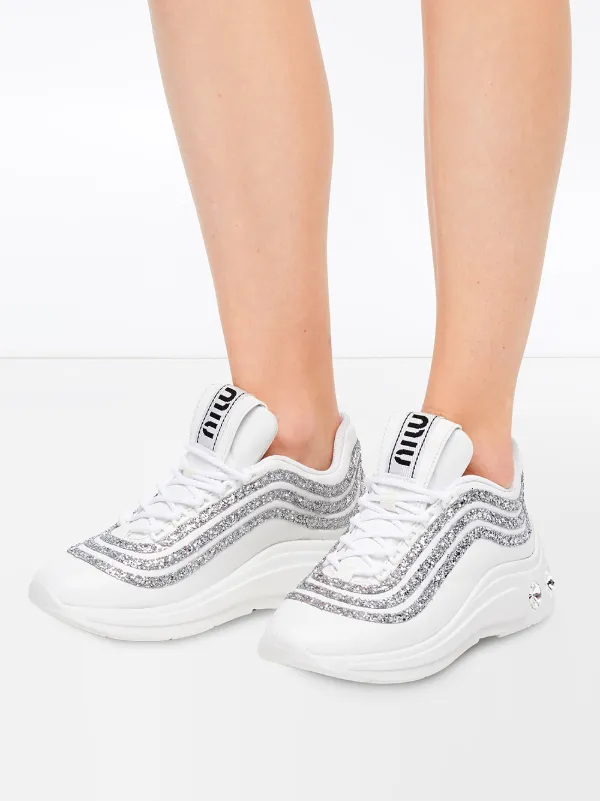 miu miu gold glitter sneakers