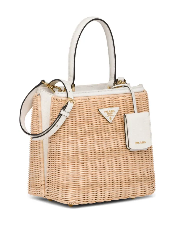 prada wicker bucket bag