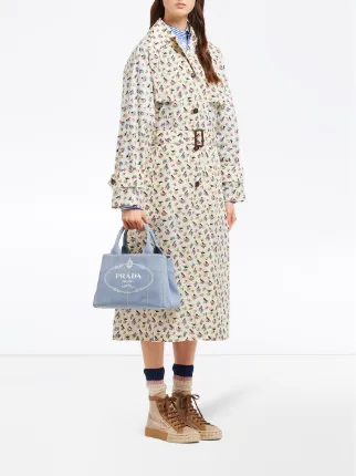 prada fabric printed tote