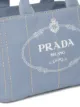 Prada fabric logo print tote bag