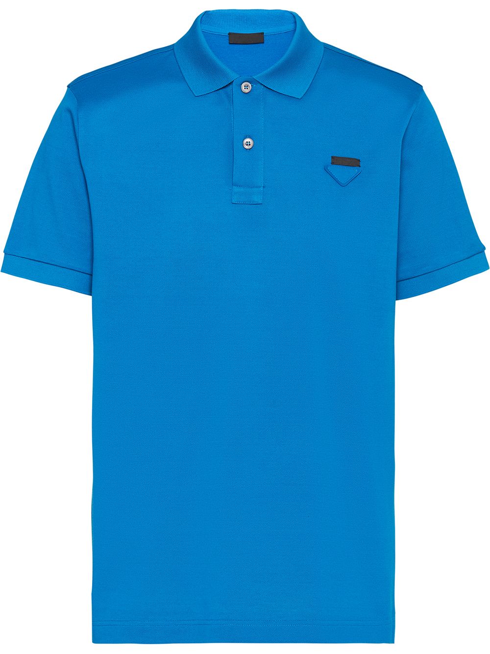 Shop Prada Logo Detail Polo Shirt In Blue