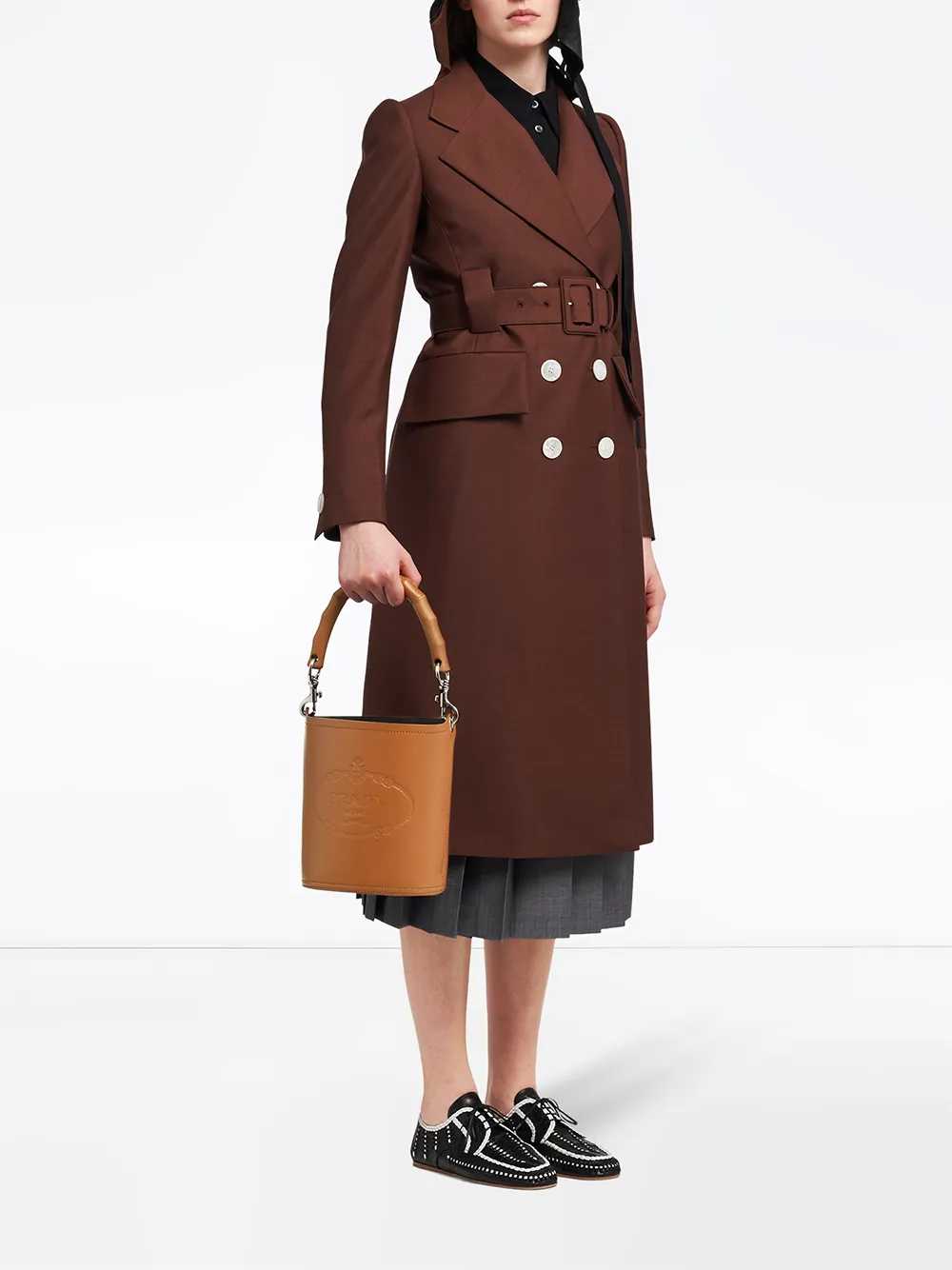 Image 2 of Prada wooden handle bucket bag