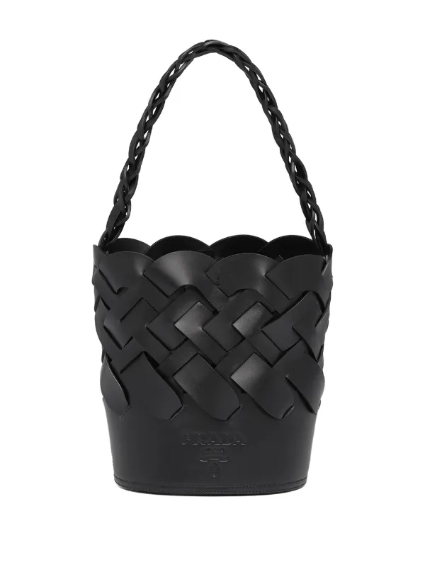 prada black bucket bag