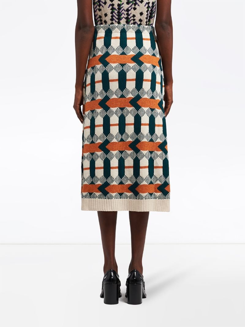 Shop Prada Arrow Print A-line Skirt In Orange