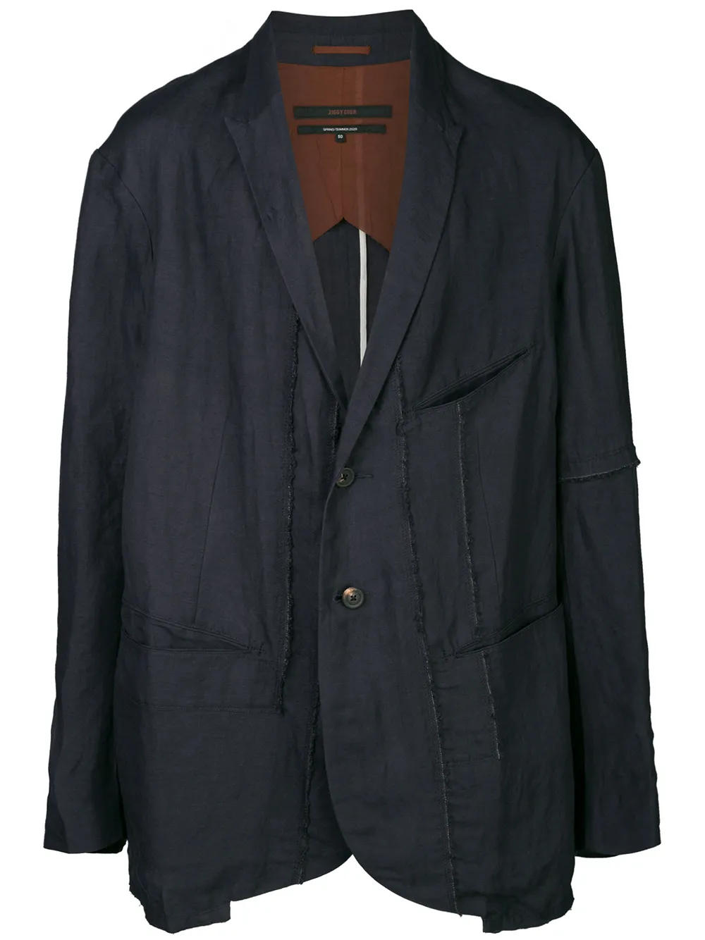 ZIGGY CHEN FRAYED EDGE BLAZER