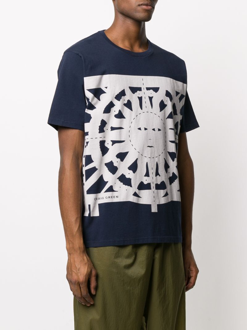 Shop Craig Green Sun Dial Print T-shirt In Blue