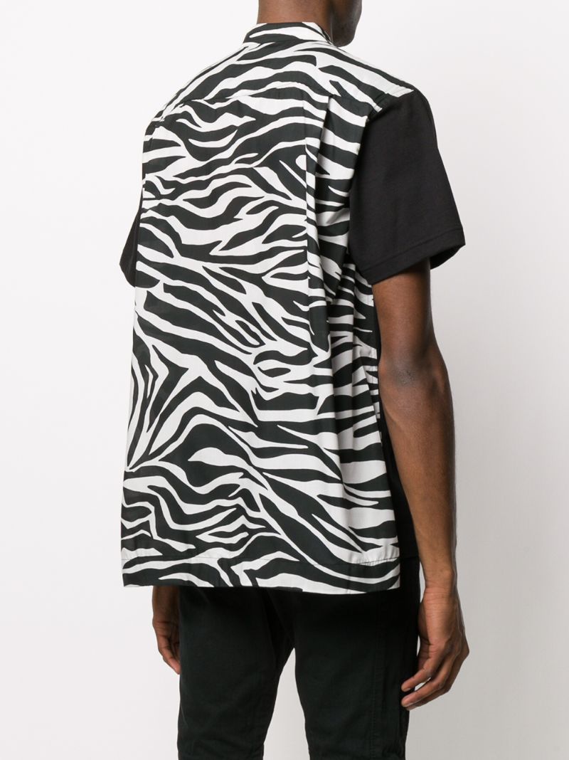 Shop Sacai Zebra Print Back T-shirt In Black