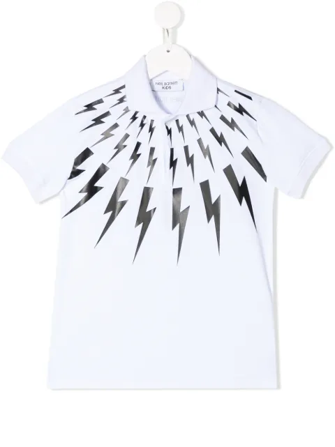 Neil Barrett Kids lightning print polo shirt