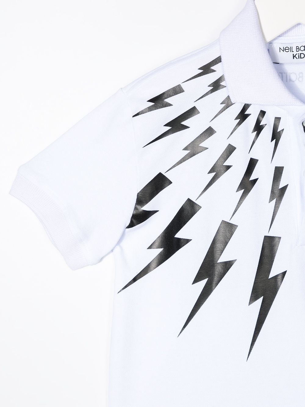 Neil Barrett Kids Poloshirt met bliksemflits print Wit