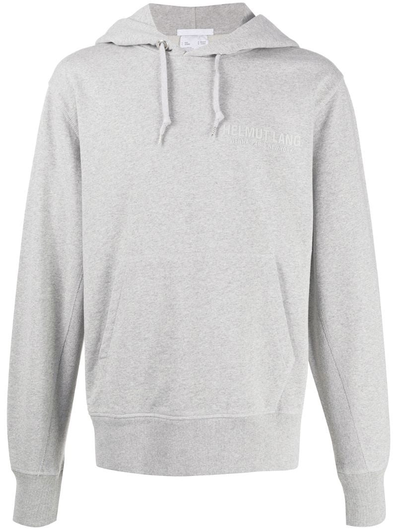 Helmut Lang Printed Logo Hoodie In Grey