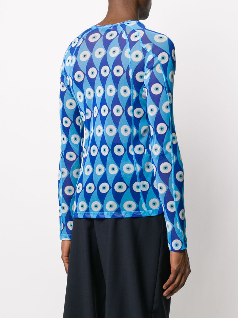 Shop Gmbh Gabriel Eye Print Top In Blue