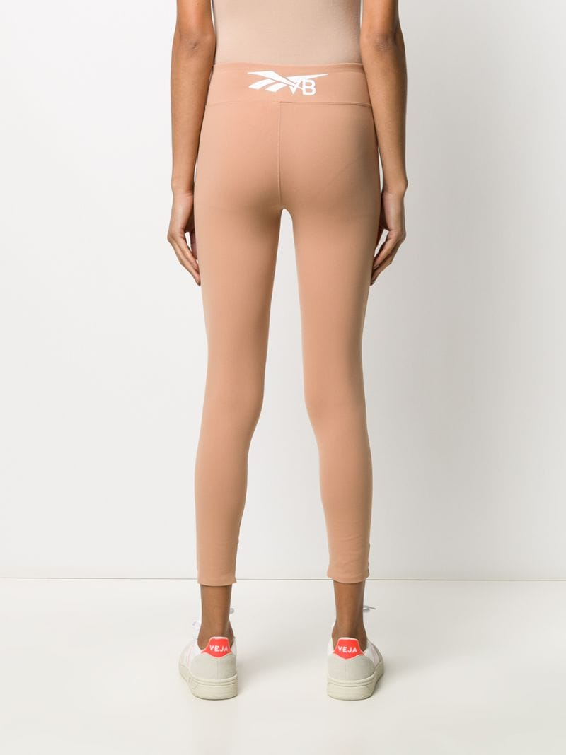 Shop Victoria Beckham High-rise Cropped Leggings In Brown